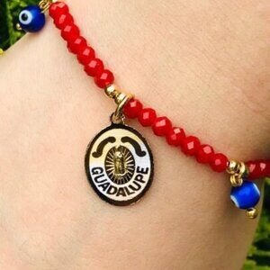 14K Gold Filled Red Beads Bracelet Women for Protection and Good Luck